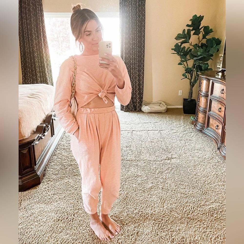 Free People two piece set. Salmon colored.